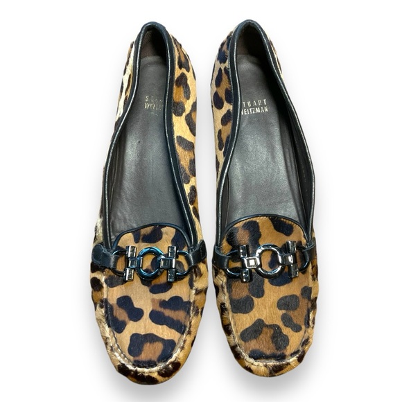 Stuart Weitzman Leopard Pony Hair Jewel Embellished Loafers | Size 11 $370 - Picture 2 of 7
